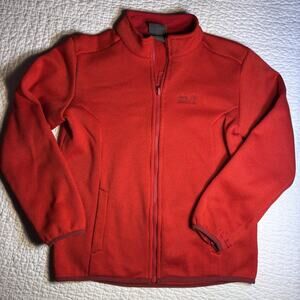 Jack Wolfskin Kids Red Full Zip Fleece Jacket Youth US Size 12 EU 152 VGUC